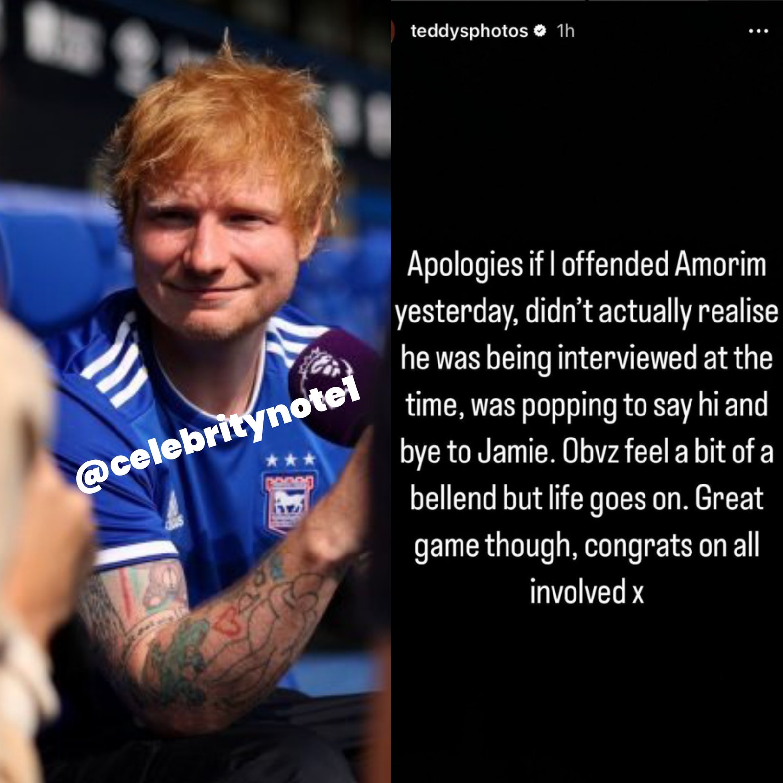 ed sheeran amorim interview