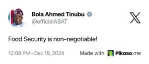 President Tinubu on food security 