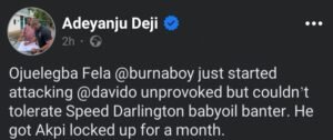 Burna Boy shades Davido 