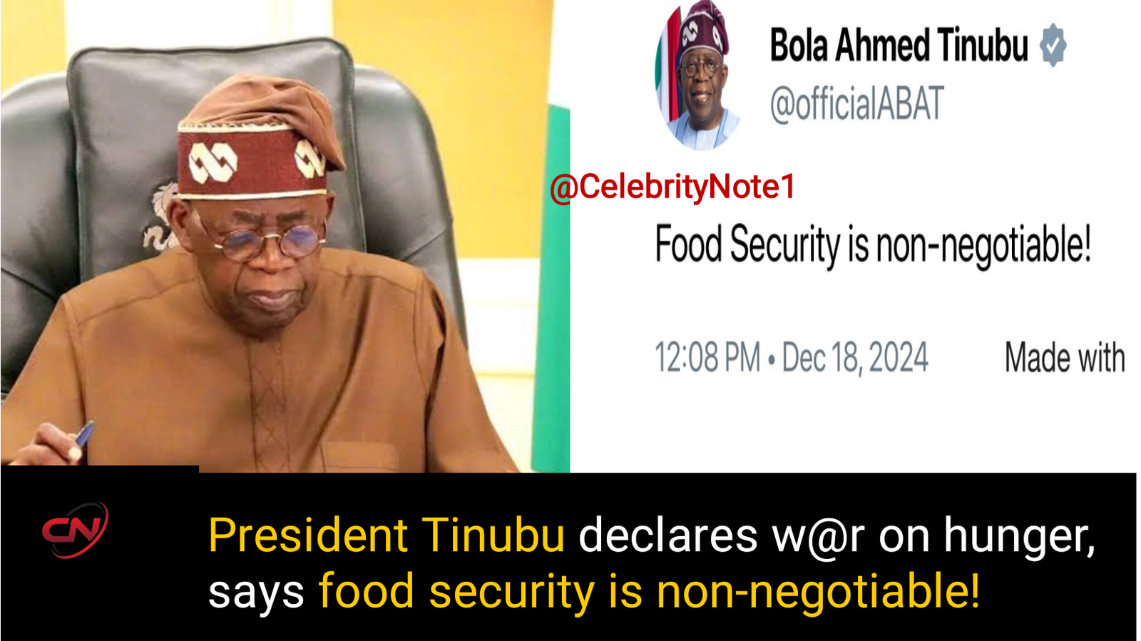 President Tinubu on food security